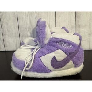 Nike Dunk Slippers Air Jordan 1 Fuzzy Slipper Shoes Purple White Lace Up  8-9